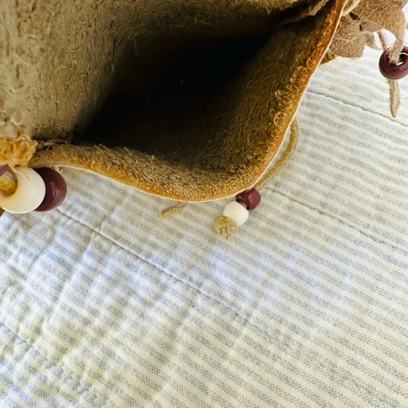 Hand Made Native American Coin Suede Leather Fringed Coin Purse Wallet - Picture 5 of 5